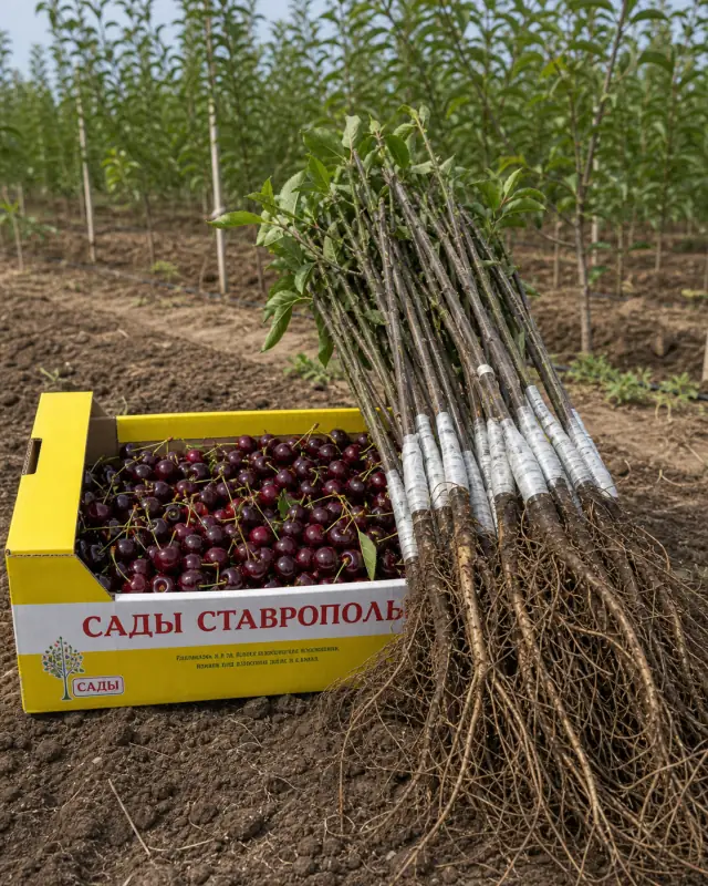 Оптовая партия саженцев черешни на подвое Гизела 5/6 в питомнике под Ставрополем